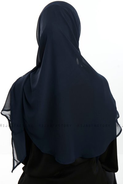 Eylem - Navy Blue One Piece Chiffon Hijab