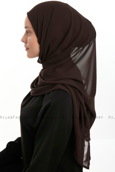 Eylem - Brown One Piece Chiffon Hijab