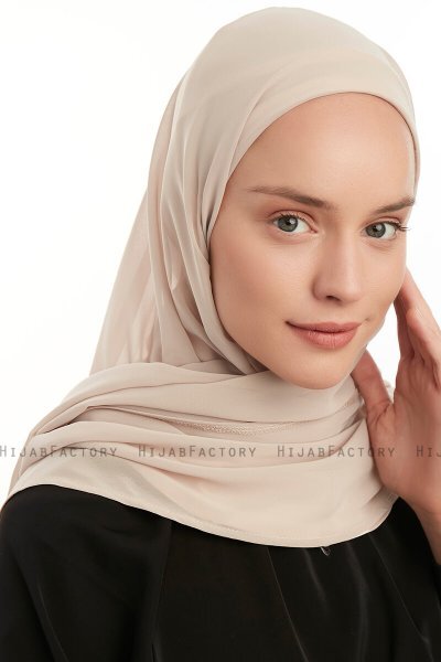 Eylem - Beige One Piece Chiffon Hijab