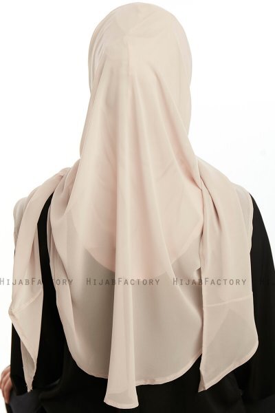 Eylem - Beige One Piece Chiffon Hijab