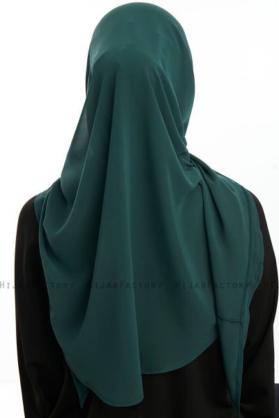 Eylem - Dark Green One Piece Chiffon Hijab