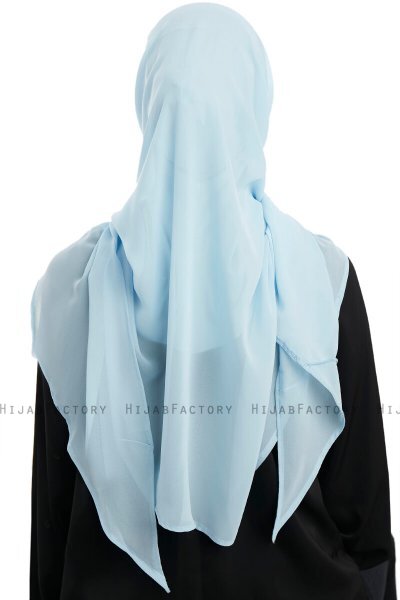Eylem - Light Blue One Piece Chiffon Hijab