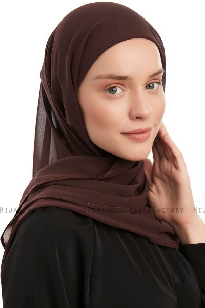 Sahar - Brown One Piece Chiffon Hijab