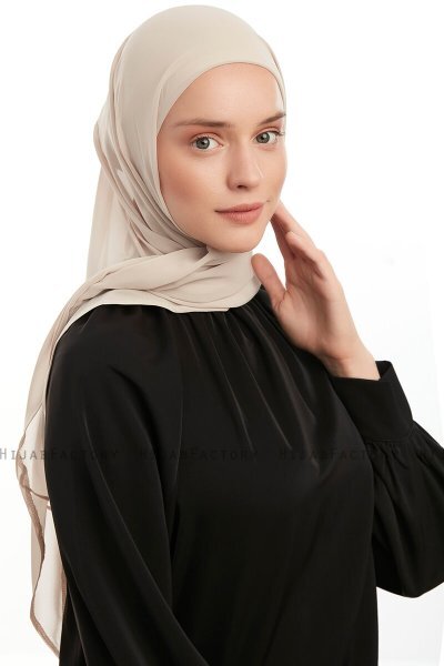 Sahar - Light Beige One Piece Chiffon Hijab