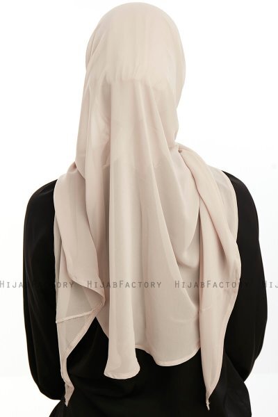 Sahar - Light Beige One Piece Chiffon Hijab
