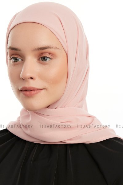 Sahar - Dusty Pink One Piece Chiffon Hijab