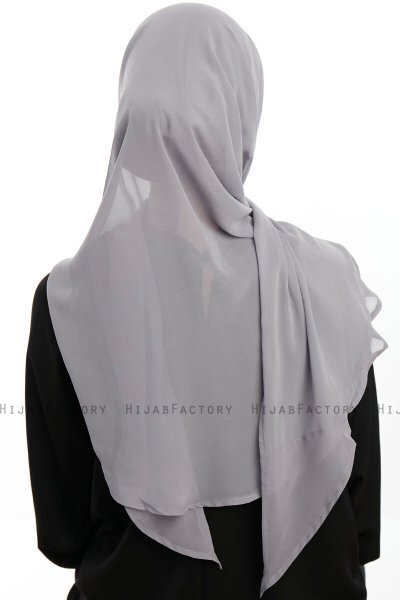 Sahar - Dark Grey One Piece Chiffon Hijab
