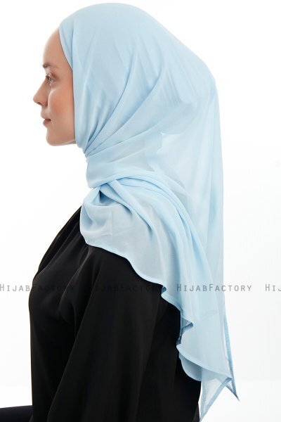 Sahar - Ljusblå One Piece Chiffon Hijab