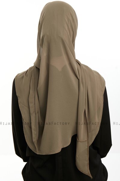 Sahar - Olive One Piece Chiffon Hijab