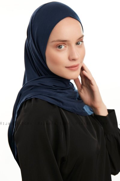 Vesile - Navy Blue One-Piece Hijab