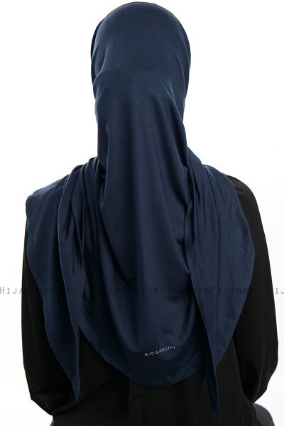 Vesile - Navy Blue One-Piece Hijab