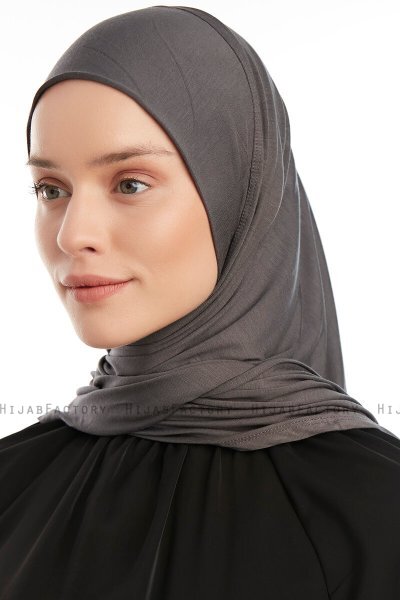 Vesile - Dark Grey One-Piece Hijab