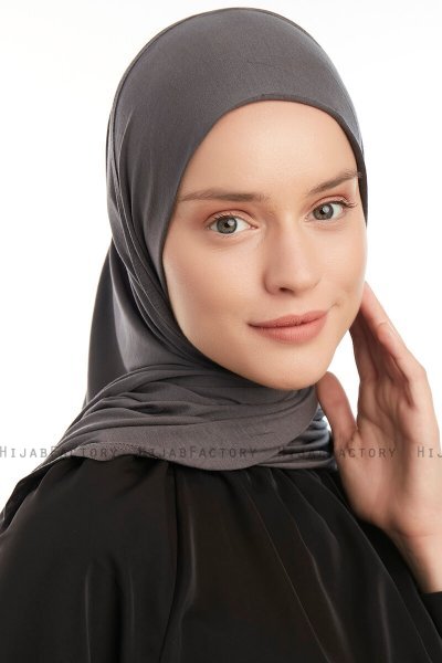Vesile - Dark Grey One-Piece Hijab