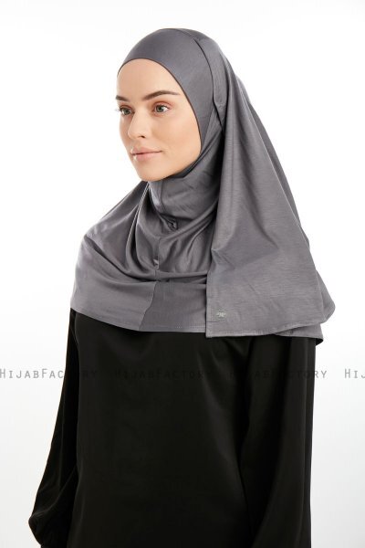 Feriha - Dark Grey Viscose Turban Hijab