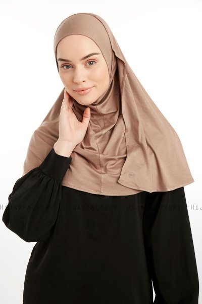 Feriha - Light Brown Viscose Turban Hijab