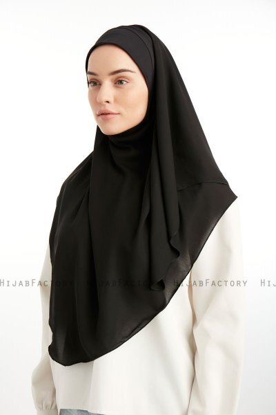 Bengi - Black Micro Krep Turban Hijab