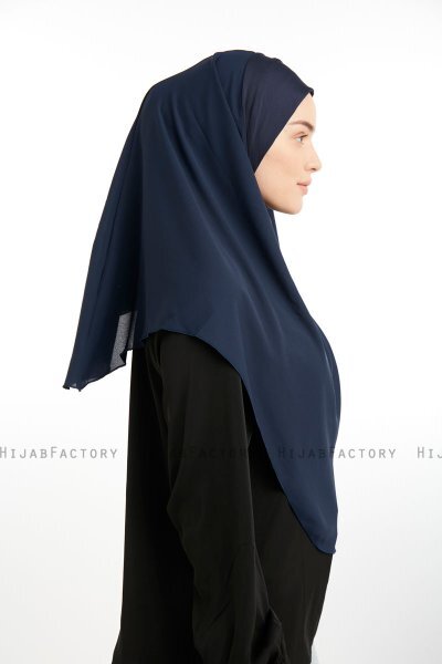 Bengi - Navy Blue Micro Krep Turban Hijab