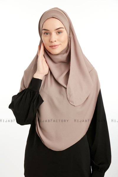 Bengi - Dark Taupe Micro Krep Turban Hijab