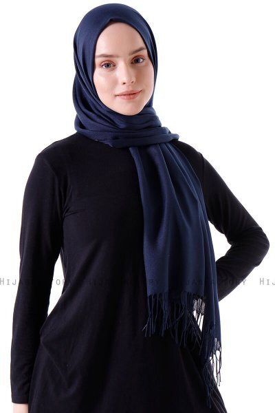 Demet - Navy Blue Pashmina Hijab