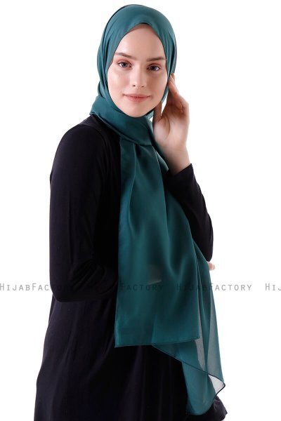 Hadise - Dark Green Chiffon Hijab
