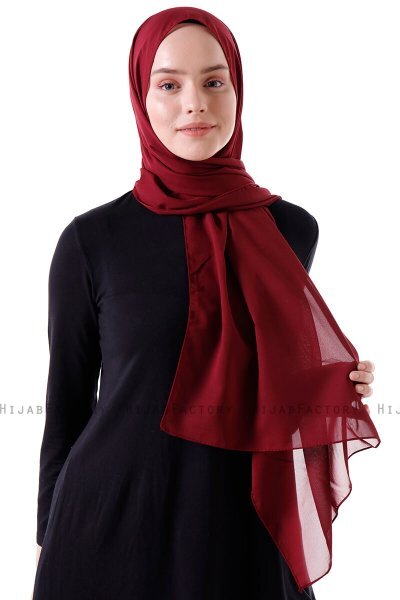 Hadise - Dark Bordeaux Chiffon Hijab