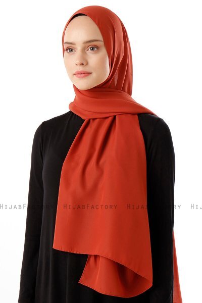 Hadise - Brick Red Chiffon Hijab