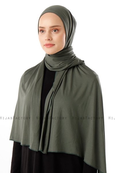 Neylan - Dark Khaki Basic Jersey Hijab