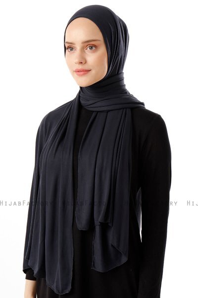 Neylan - Dark Navy Blue Basic Jersey Hijab