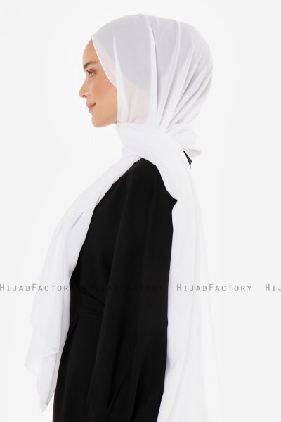 Esra - White Chiffon Hijab