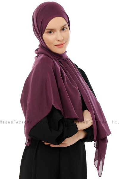 Esra - Dark Purple Chiffon Hijab