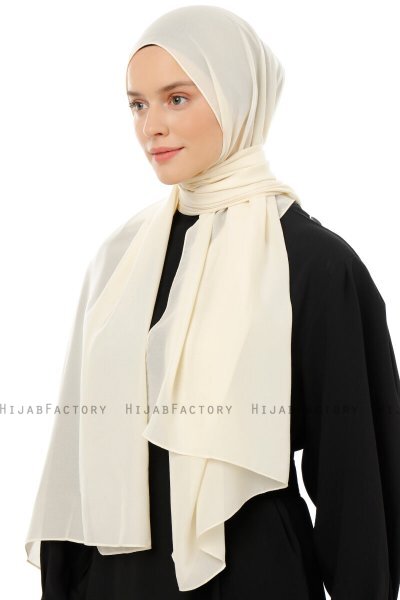 Esra - Light Beige Chiffon Hijab