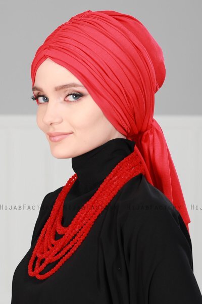Amy - Red Cotton Turban - Ayse Turban