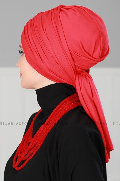 Amy - Red Cotton Turban - Ayse Turban