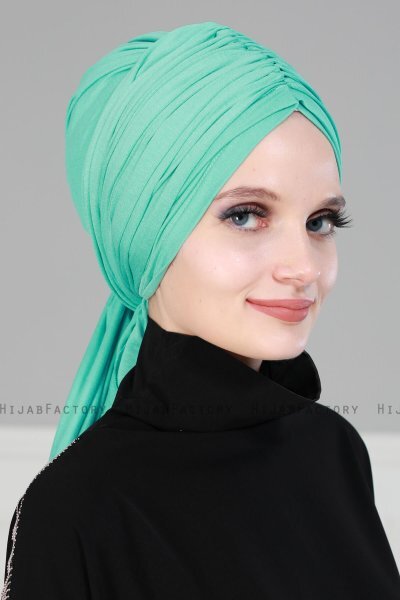 Amy - Turquoise Cotton Turban - Ayse Turban