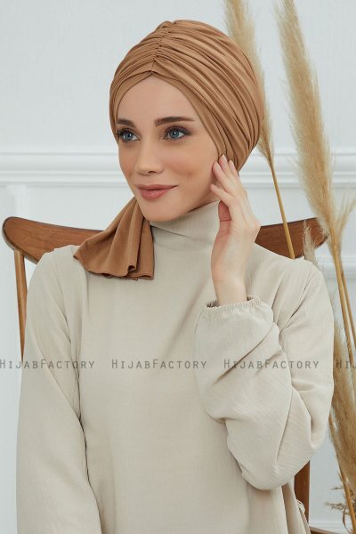 Amy - Light Brown Cotton Turban