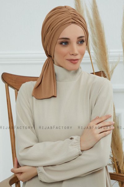Amy - Light Brown Cotton Turban