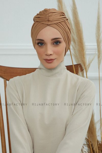 Amy - Light Brown Cotton Turban