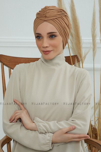 Amy - Light Brown Cotton Turban