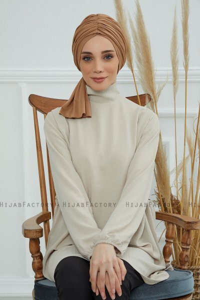 Amy - Light Brown Cotton Turban