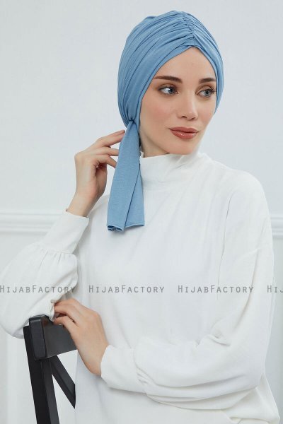 Amy - Sky Blue Cotton Turban
