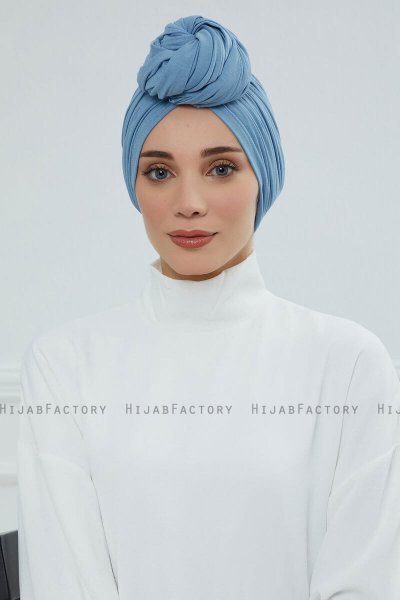 Amy - Sky Blue Cotton Turban