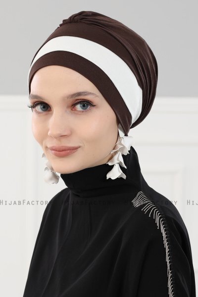 Elsa - Brown & Creme Cotton Turban