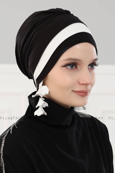 Elsa - Black & Creme Cotton Turban