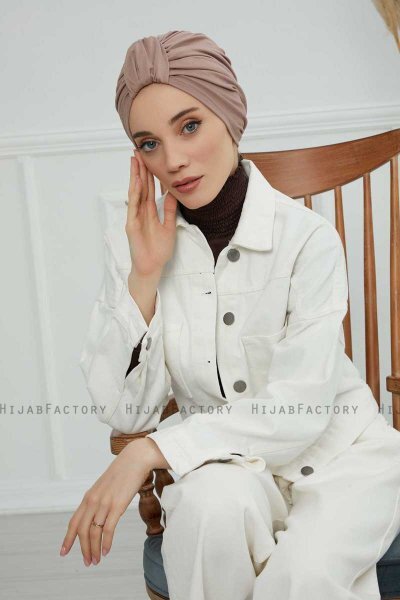 Laura - Taupe Cotton Turban