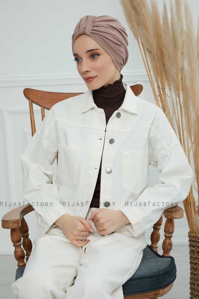 Laura - Taupe Cotton Turban