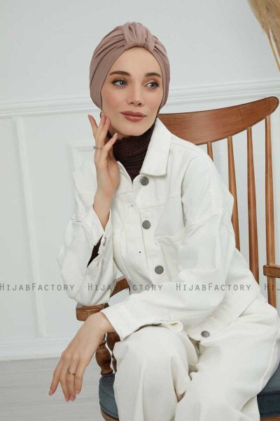 Laura - Taupe Cotton Turban