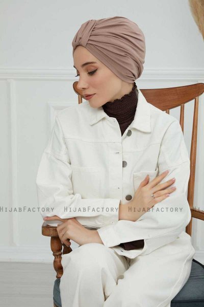 Laura - Taupe Cotton Turban
