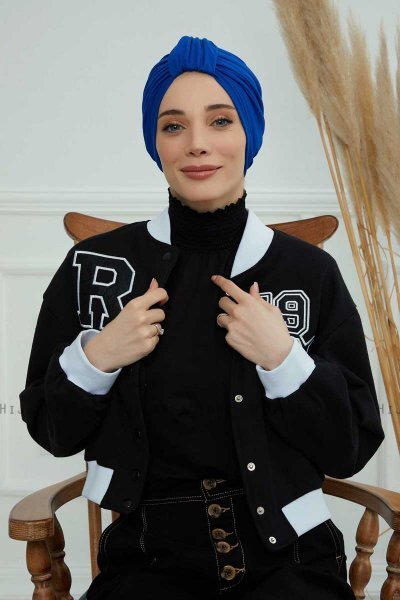 Laura - Blue Cotton Turban