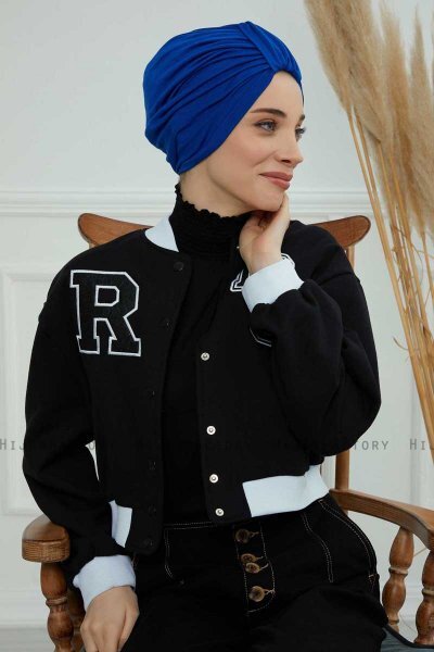 Laura - Blue Cotton Turban