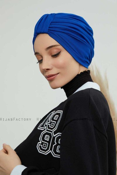 Laura - Blue Cotton Turban